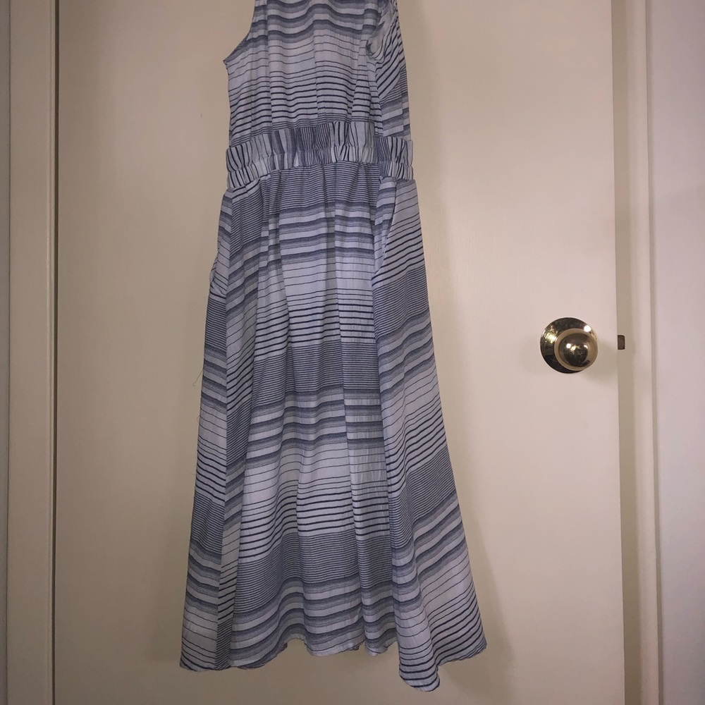 Long blue striped dress